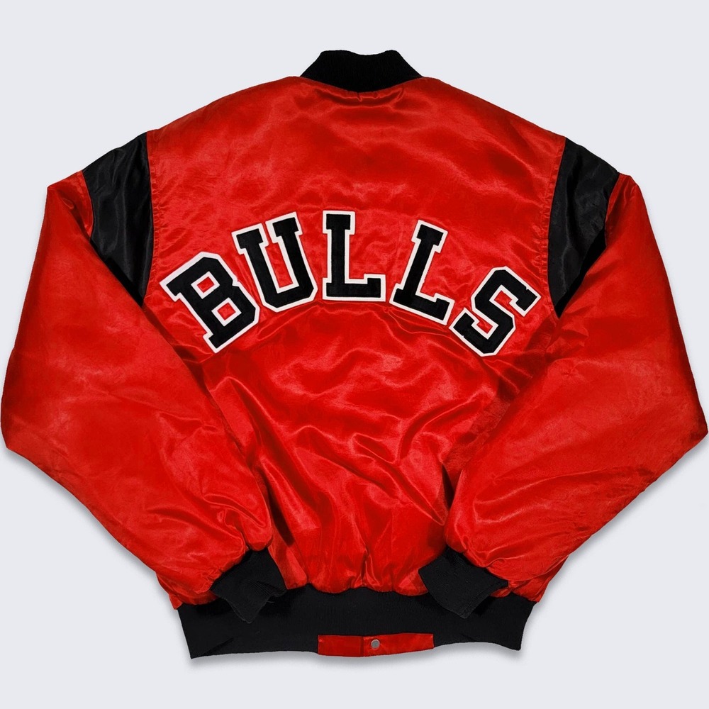 Chicago Bulls Vintage 80s Chalk Line Satin Bomber Jacket